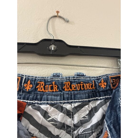 Rock Revival Loefflier straight jeans in a light wash size 36 denim grunge - Picture 6 of 9